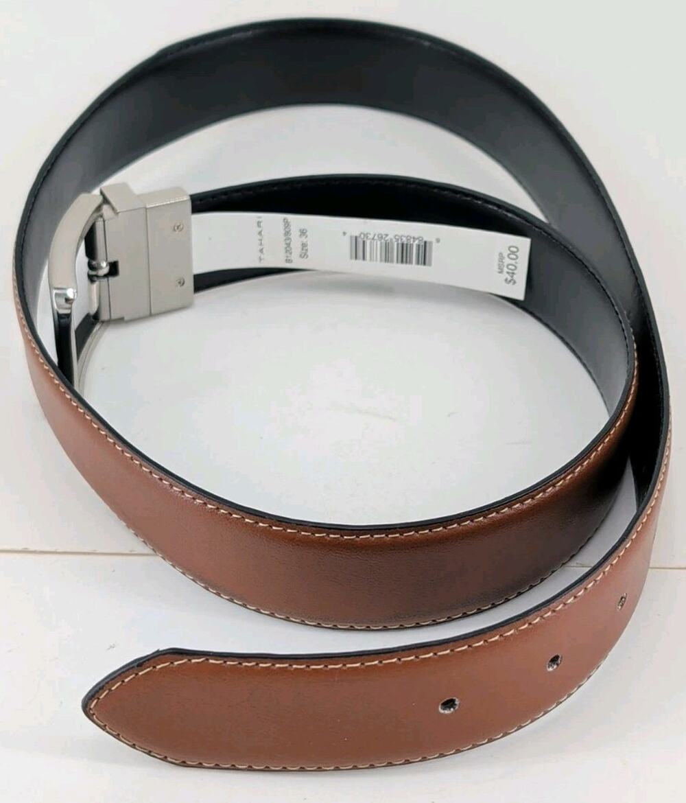 Tahari Men's Reversible Buckle Brown or Black Belt Size 36